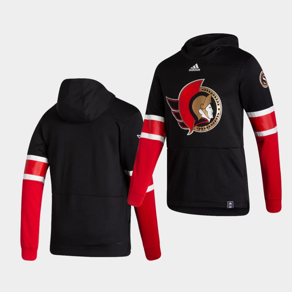 Men Ottawa Senators Blank Black NHL 2021 Adidas Pullover Hoodie Jersey->ottawa senators->NHL Jersey